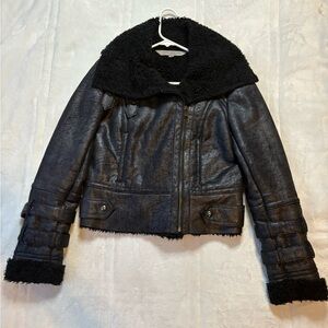 Marc New York Charcoal Faux Shearling Coat
